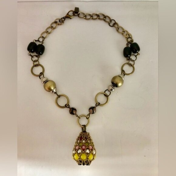 Anthropologie Pam Hiran Beaded Teardrop Pendant Necklace - Picture 4 of 8